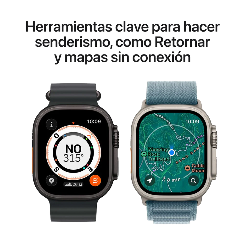 Apple Watch Ultra 3 (GPS + Cellular) 49 mm - Caja de titanio negro - Banda Alpine negra - L