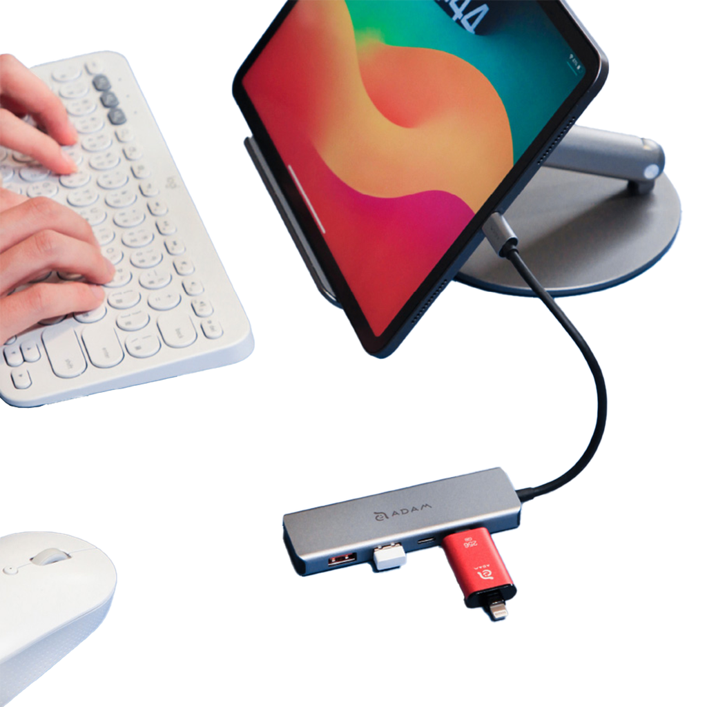 Adaptador 4-en-1 CASA Hub A04 Gen 2 de USB-C a 2 USB/2 USB-C de Adam Elements - Gris
