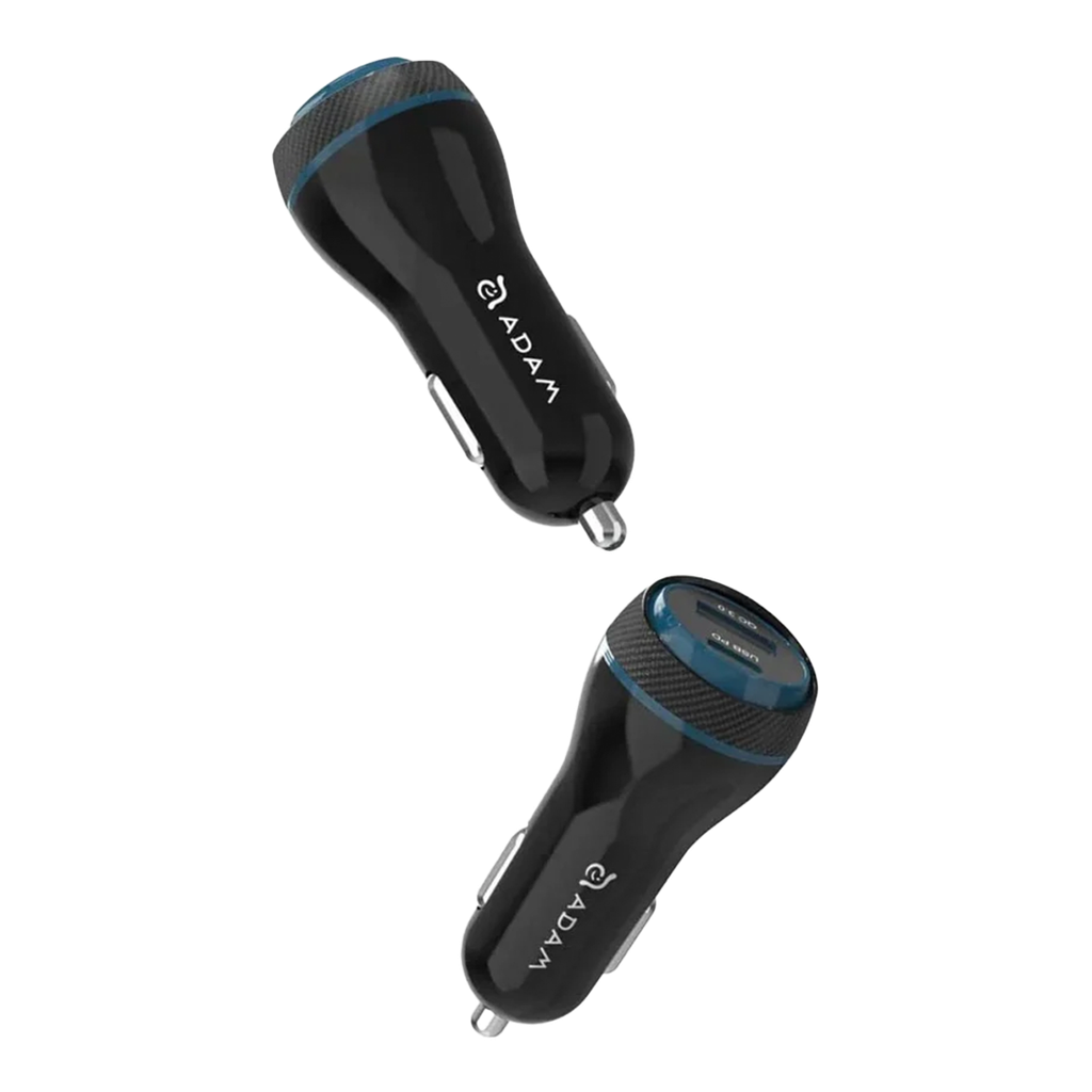Cargador para auto doble (USB-C / USB-A) OMNIA C1+ de 45 W de Adam Elements - Gris