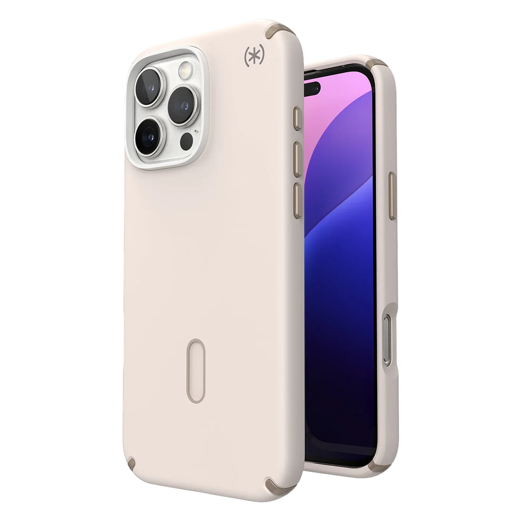 Speck Presidio 2 Pro Funda con ClickLock for 16 Pro Max - Hueso/Dorado Reliquia/Avellana