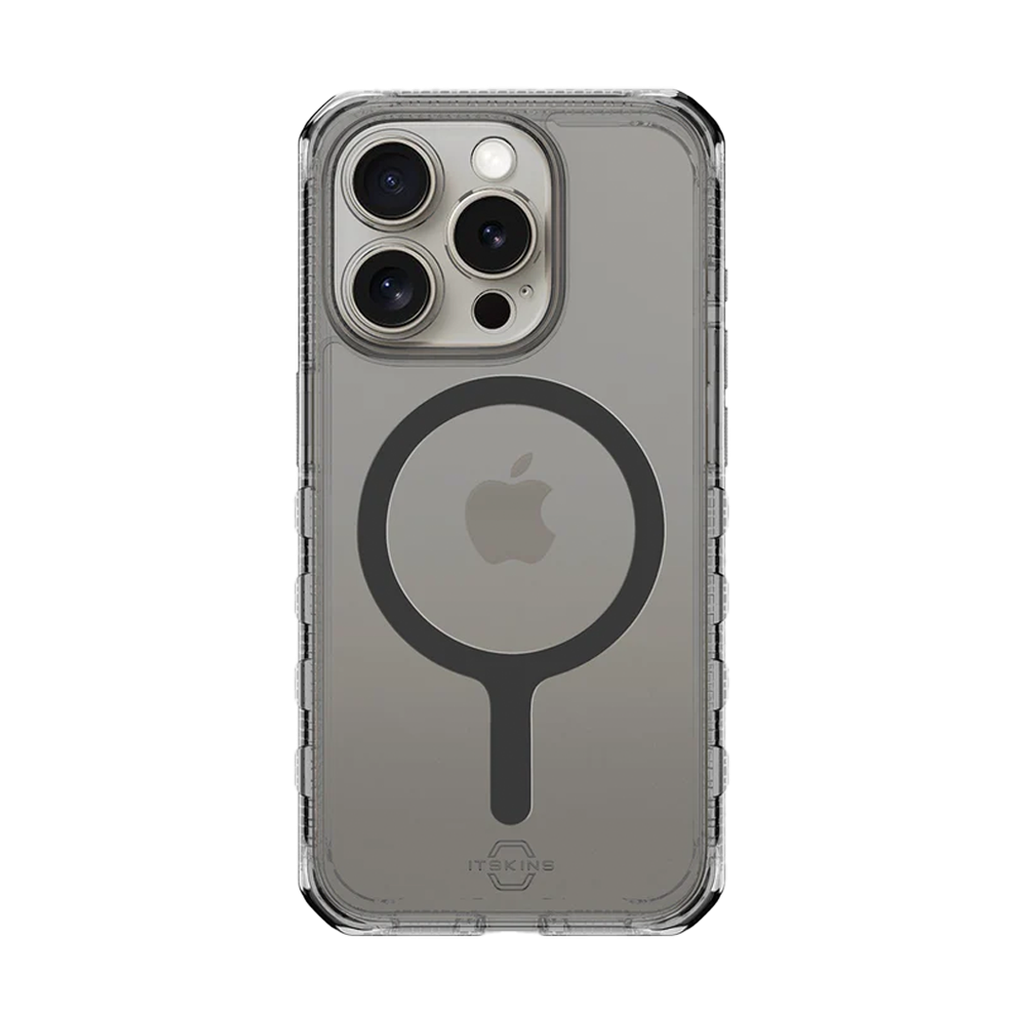 ItSkins Supreme R Funda Transparente con Magsafe para iPhone 15 Pro - Grafito