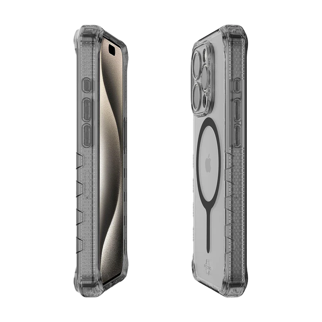 ItSkins Supreme R Funda Transparente con Magsafe para iPhone 15 Pro - Grafito