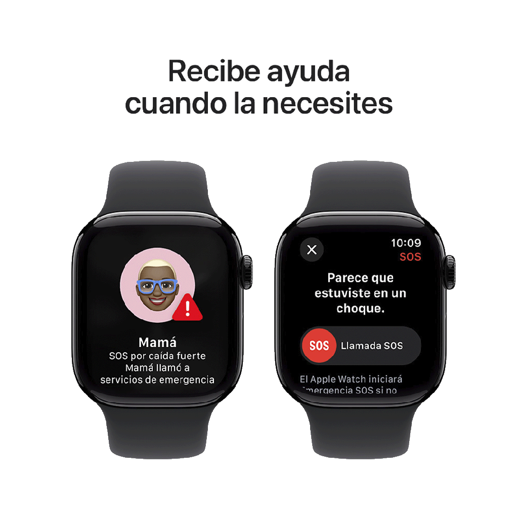 Apple Watch S10 GPS 46mm - Caja de Aluminio Negro Azabache - Banda Deportiva Negra - S/M