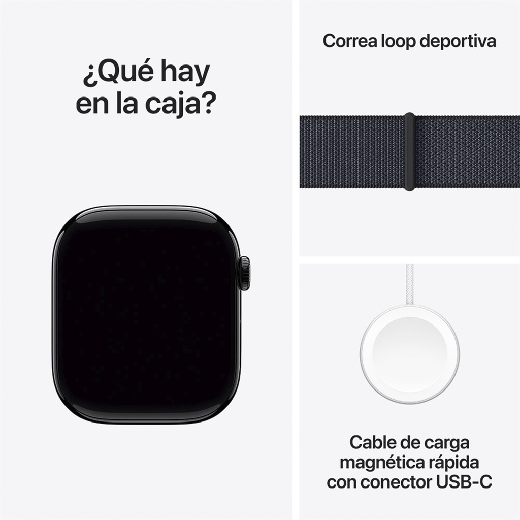 Apple Watch S10 GPS 46mm - Caja de Aluminio Negro Azabache - Loop Deportivo Tinta