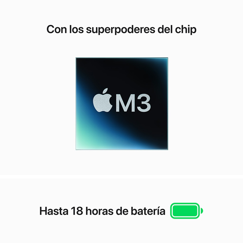 MacBook Air 15" M3 de 8C CPU, 10C GPU, 16 GB, 256 GB - Plata