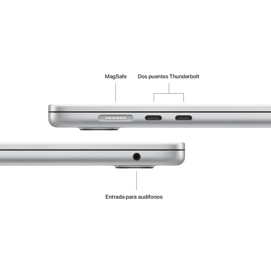 MacBook Air 15" M3 de 8C CPU, 10C GPU, 16 GB, 256 GB - Plata