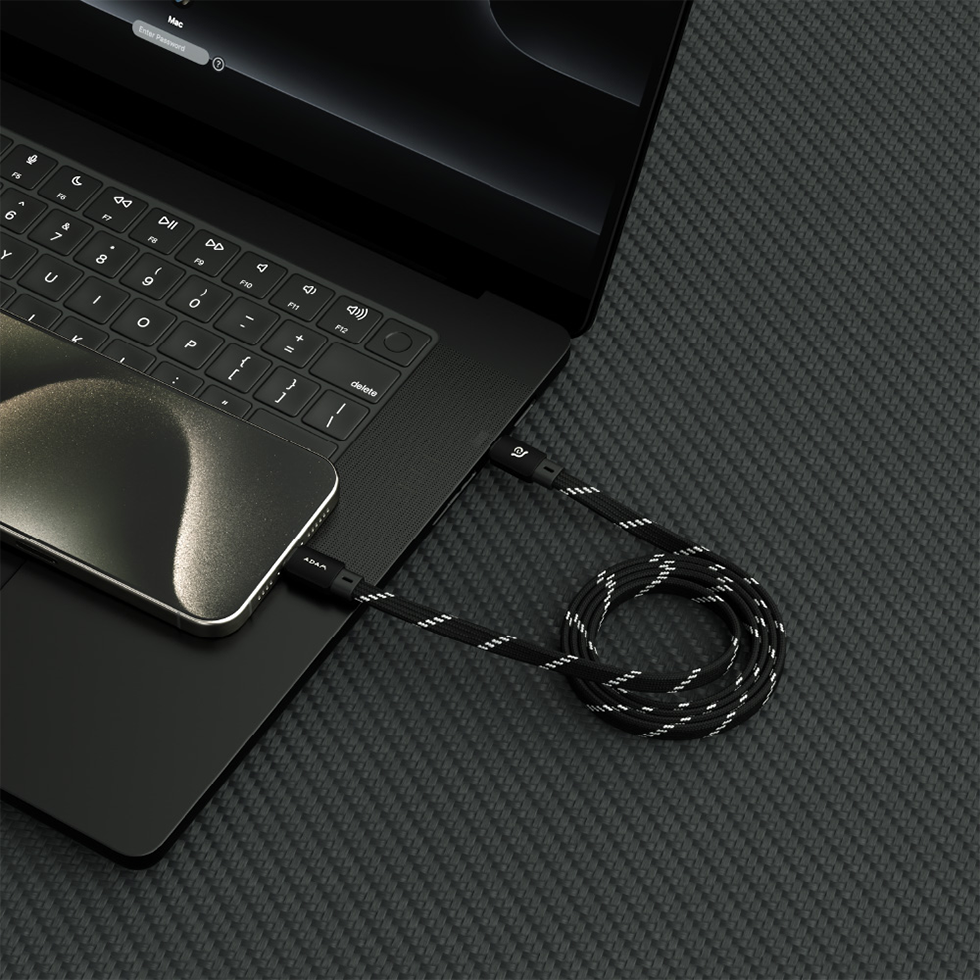 Adam Elements CASA MF200 USB-C a USB-C 60W Cable de carga Magnético - Negro