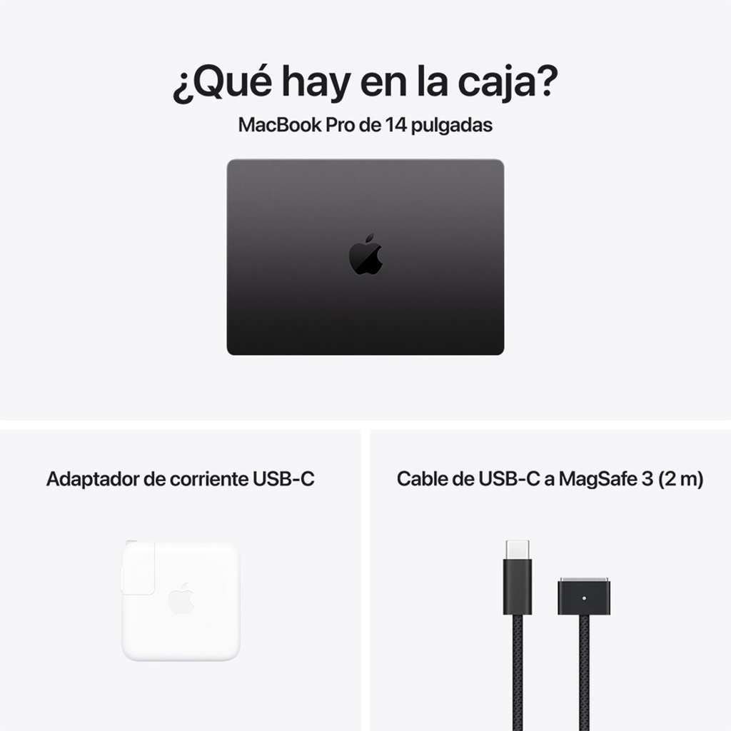 MacBook Pro 14" M4 Pro - 12 CPU, 16 GPU, 24 GB, 512 GB - Negro Espacial