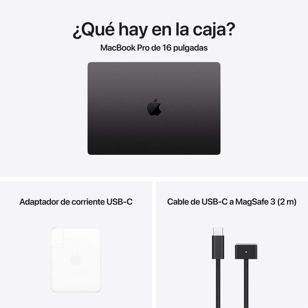 MacBook Pro 16" M4 Pro - 14 CPU, 20 GPU, 48 GB, 512 GB - Negro Espacial