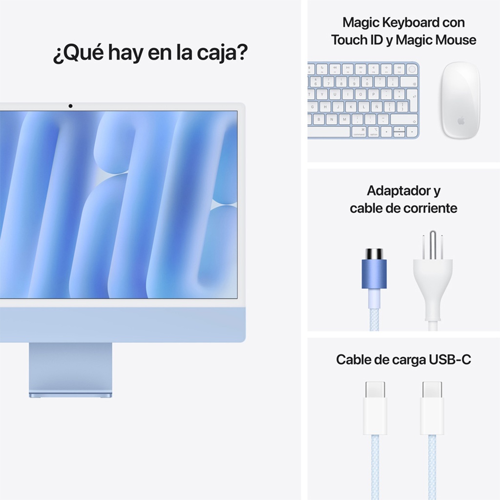 iMac 24" M4 - 10 CPU, 10 GPU, 16 GB, 512 GB - Azul