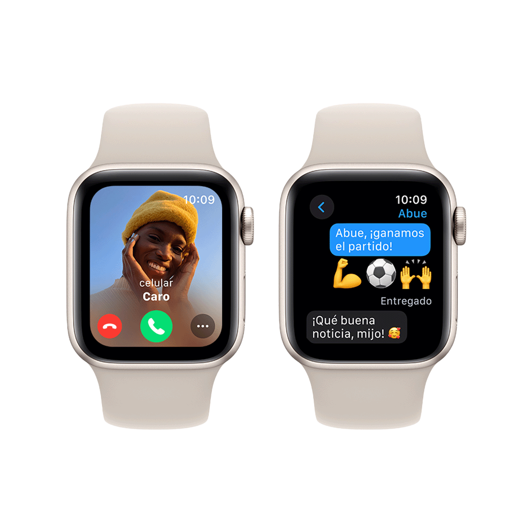Apple Watch SE GPS 40mm - Caja de Aluminio Blanco Estrella con Banda Deportiva Blanco Estrella - M/L