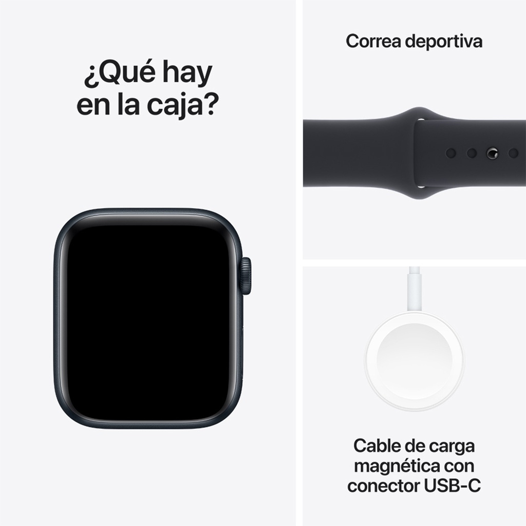 Apple Watch SE GPS 44mm - Caja de Aluminio Medianoche con Banda Deportiva Medianoche - S/M