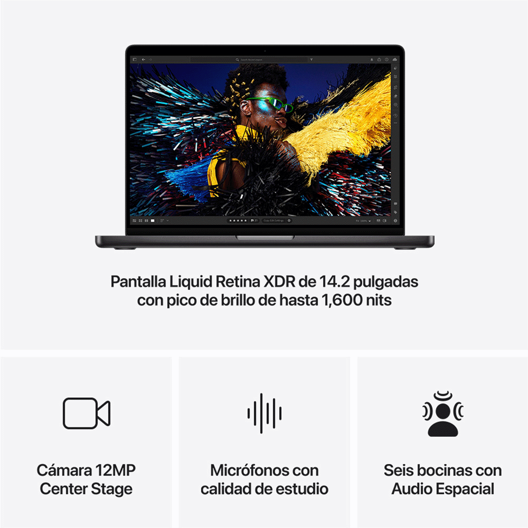 [Z1DS00292] MacBook Pro 14" CTO M4 - 10 CPU, 10 GPU, 24 GB, 512 GB - Negro Espacial - SPA