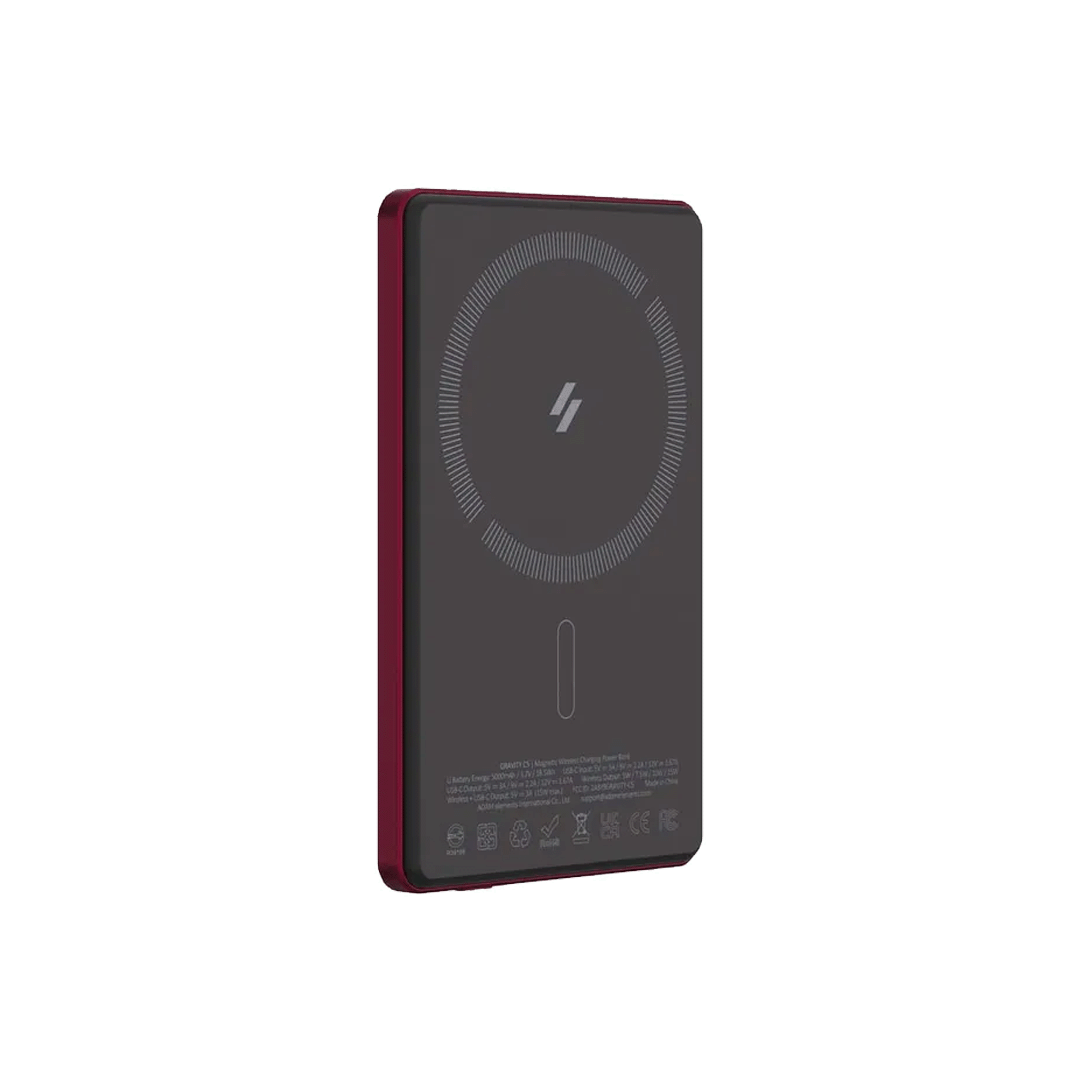 Adam Elements GRAVITY C5 Banco de Carga inalámbrico magnético 5000mAh - Rojo