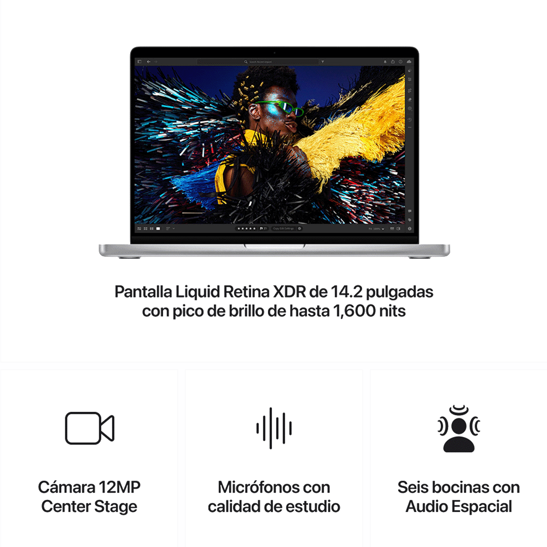 MacBook Pro 14" M4 - 10 CPU, 10 GPU, 16 GB, 1 TB - Plata