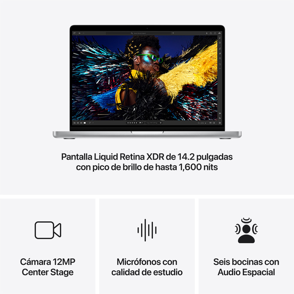 MacBook Pro 14" M4 - 10 CPU, 10 GPU, 24 GB, 1 TB - Plata