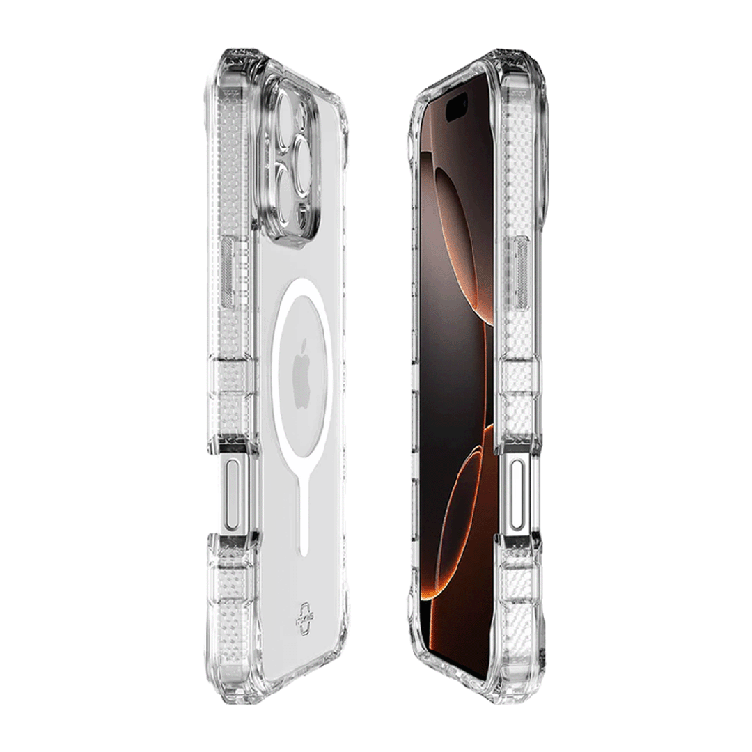 ItSkins Supreme R Clear Case with MagSafe for 16 Pro Max - Transparent White Print