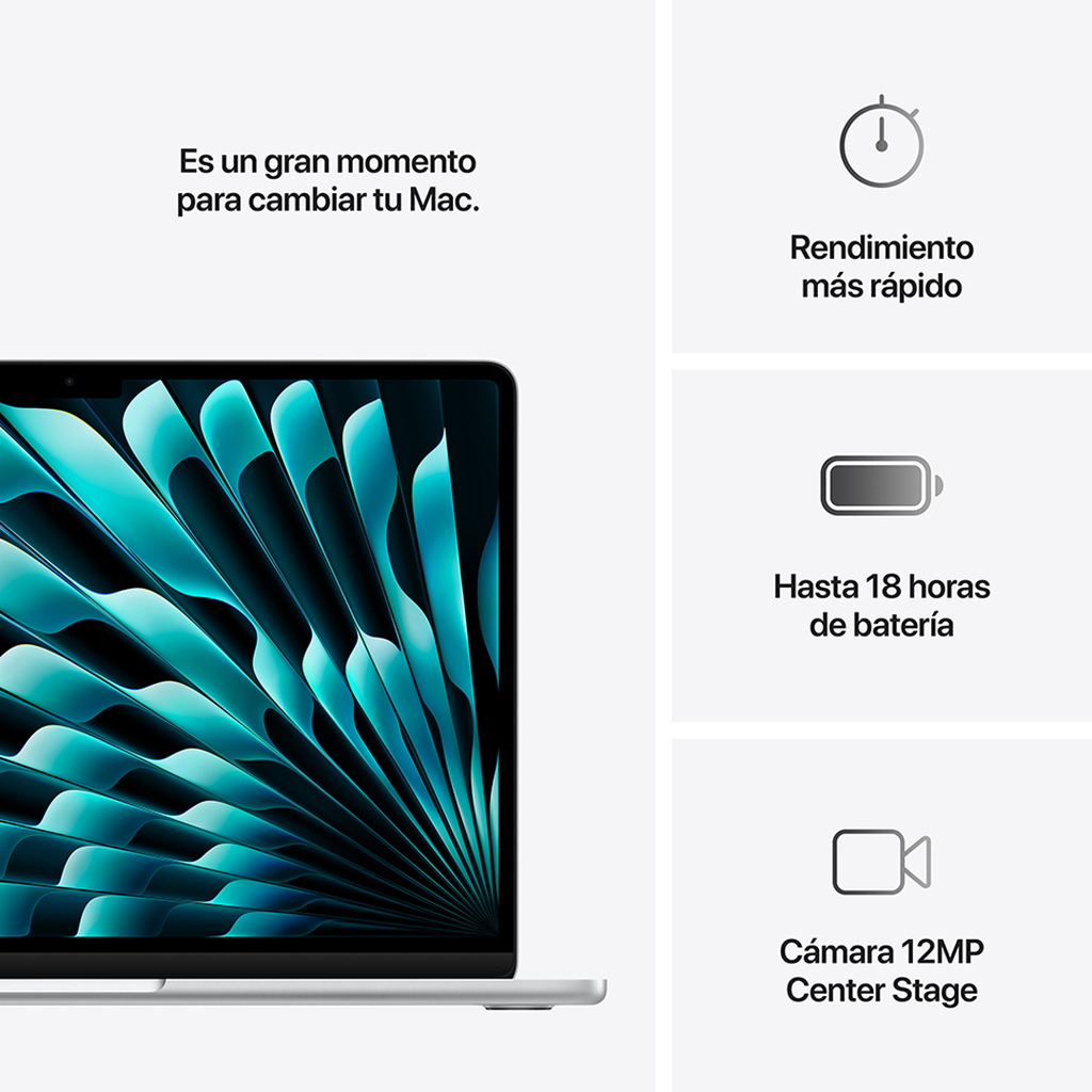 MacBook Air M4 - 10 CPU, 8 GPU, 16 GB, 256 GB - Plata
