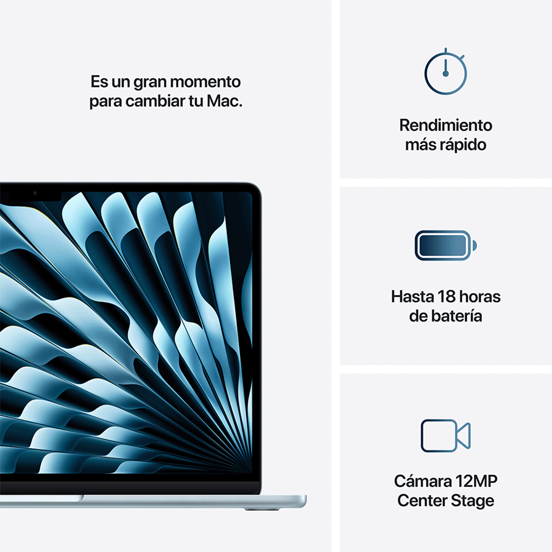 MacBook Air 13" M4 - 10 CPU, 10 GPU, 24 GB RAM de 512 GB - Azul Cielo