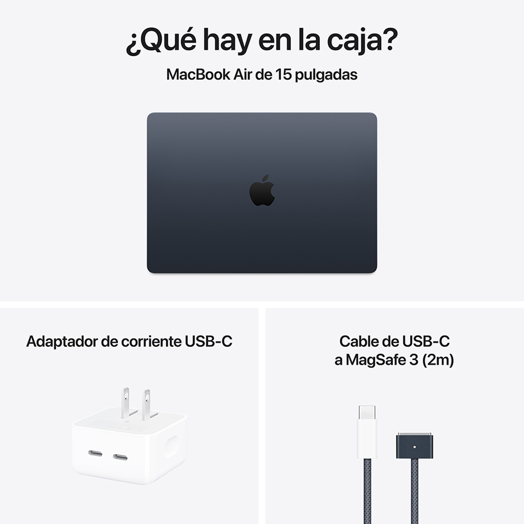 MacBook Air 15" M4 - 10 CPU, 10 GPU, 16 GB, 256 GB - Medianoche
