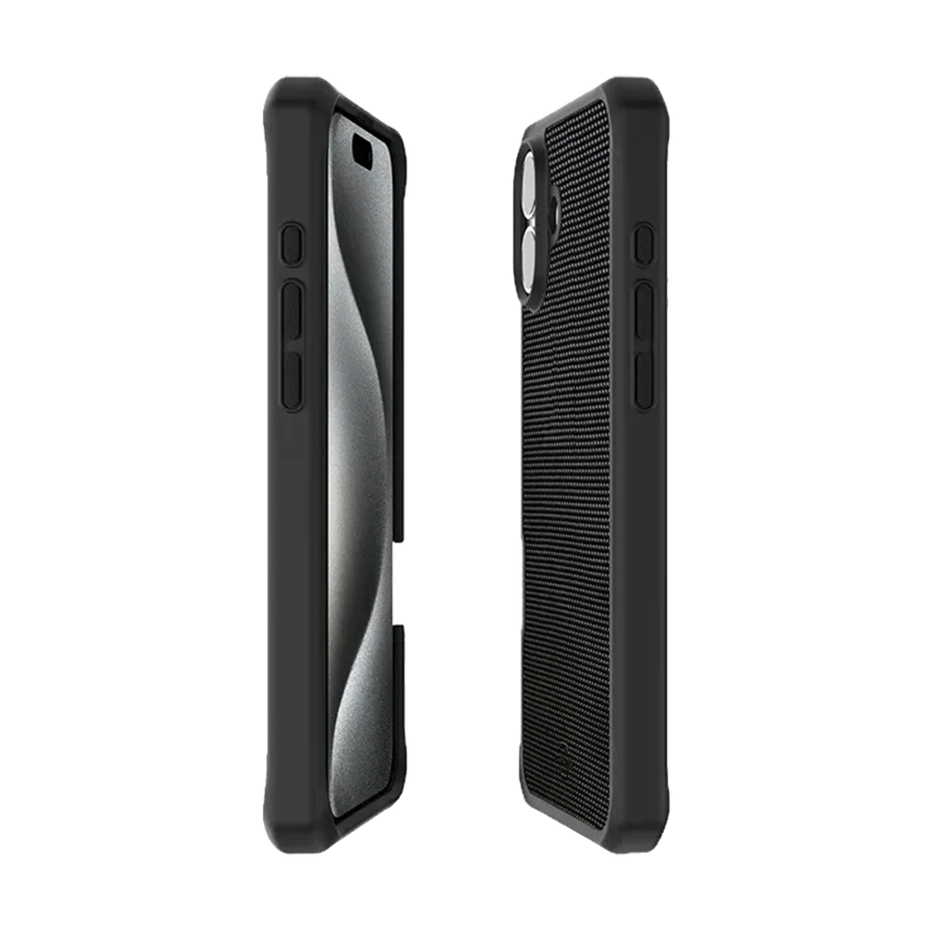 ItSkins Ballistic R Nylon Funda con MagSafe para iPhone 16 - Negro