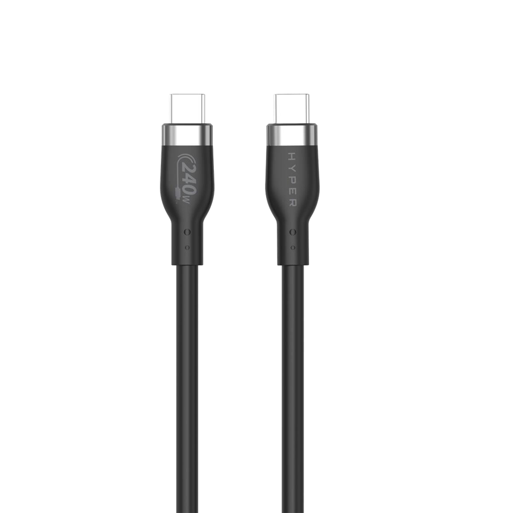 Cable de silicona de USB-C a USB-C de 240 W (1 m) de HyperJuice - Negro