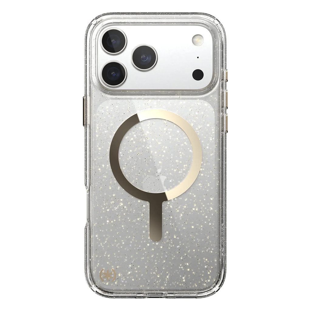 Speck Presidio Lux con MagSafe para iPhone 17 Pro Max - Glitter/Oro Metalico