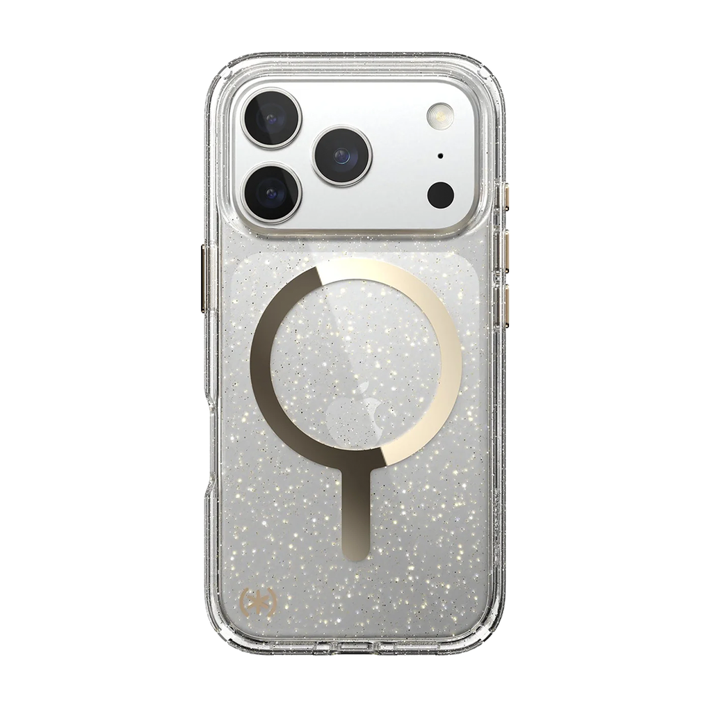 Funda Presidio Lux Glitter de Speck con MagSafe para iPhone 17 Pro - Oro metálico
