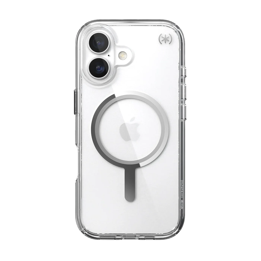 Speck Presidio Perfect Transparente con MagSafe para iPhone 17 - Transparente/Transparente/Plata