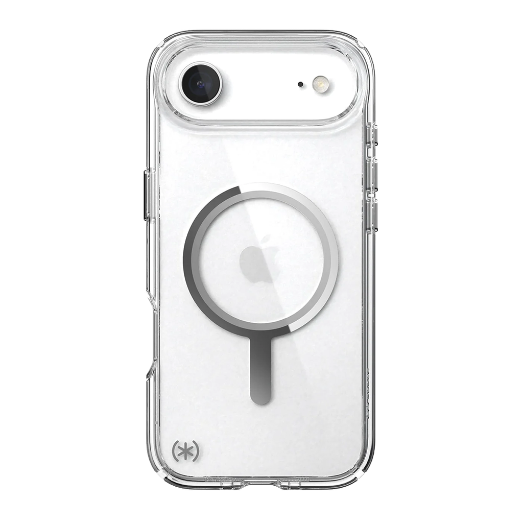Speck Presidio Perfect Transparente con MagSafe para iPhone 17 - Transparente/Transparente/Plata