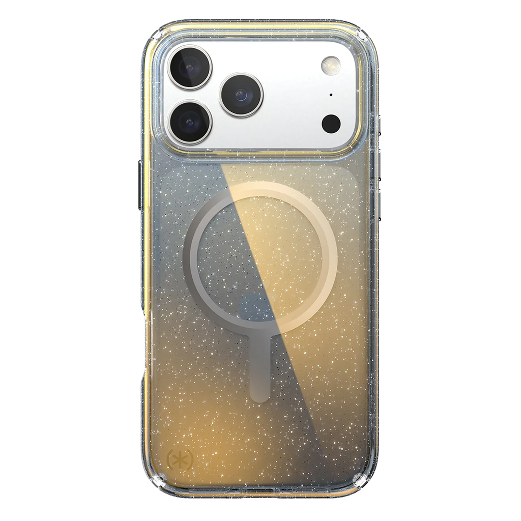 Speck Presidio Lux con MagSafe para iPhone 17 Pro Max - Hyper Glitter Espejado/Plata Metalico