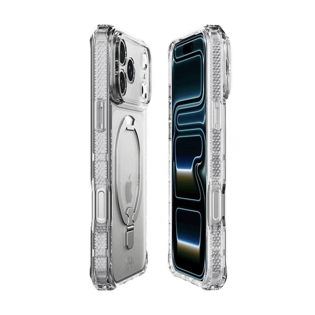 Funda Hybrid R Vapor Stand transparente con MagSafe de ItSkins para iPhone 17 Pro Max