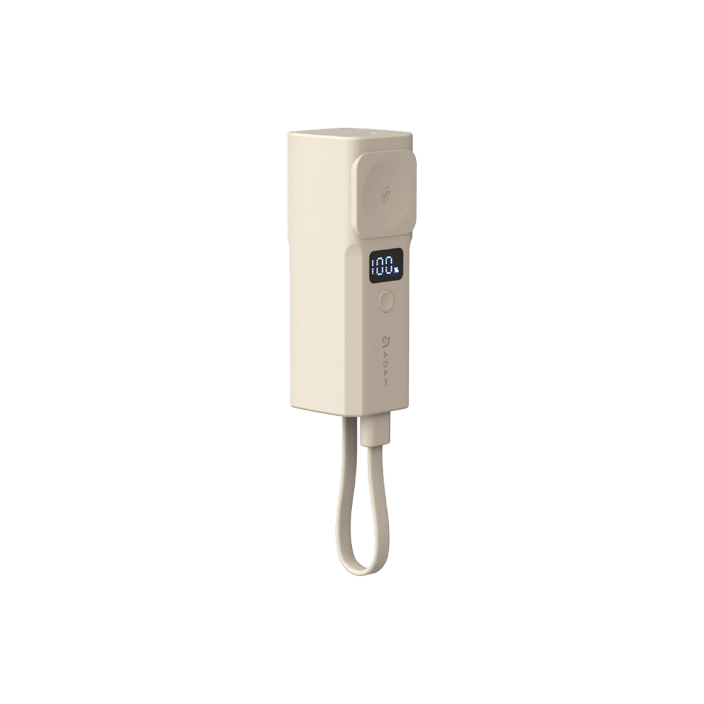 Batería externa ultra compacta 5-en-1 VIONTA P5 Pro de 5.000 mAh de Adam Elements - Beige