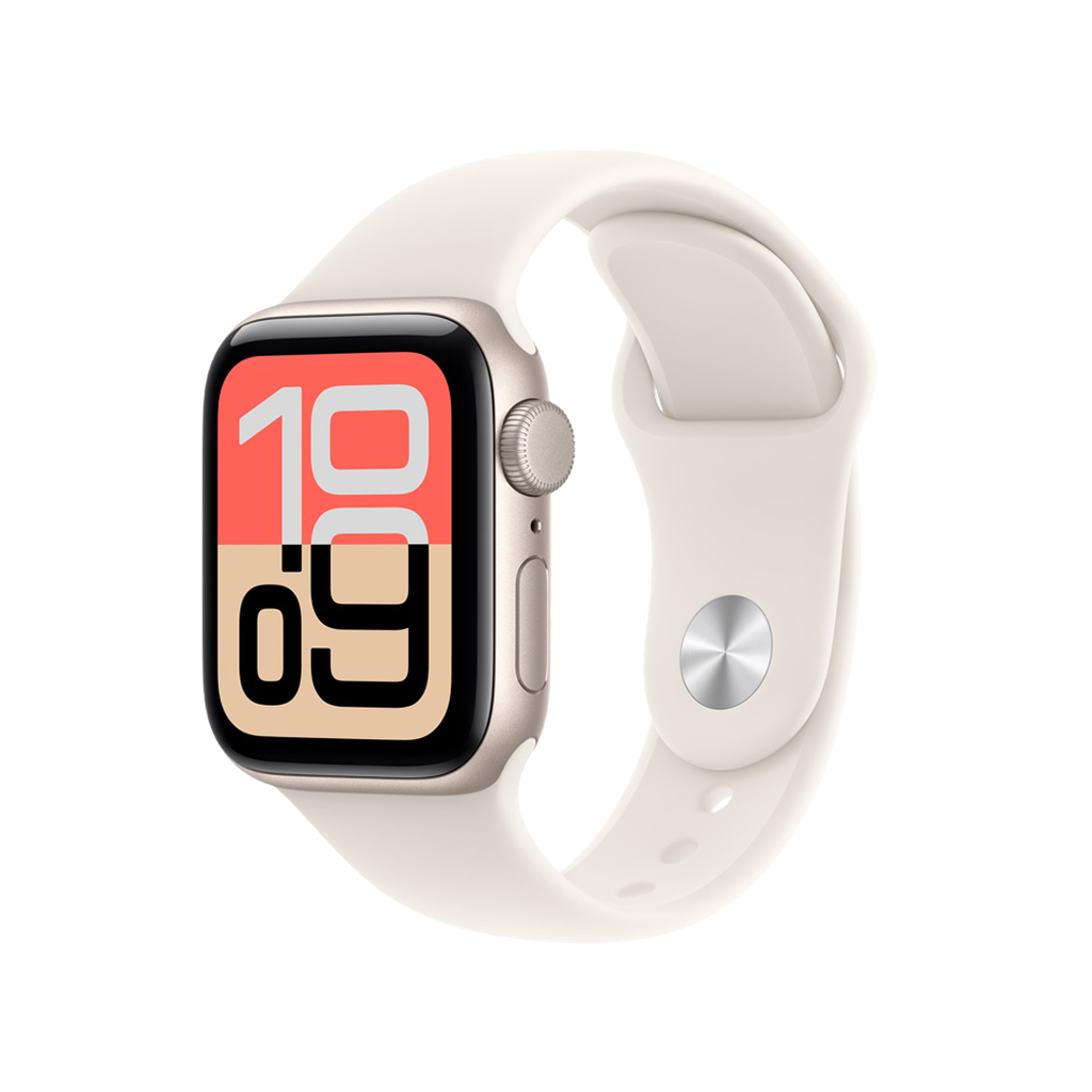 Apple Watch SE 3 (GPS) 40mm - Caja de Aluminio Blanco Estelar - Banda Deportiva Blanco Estelar S/M