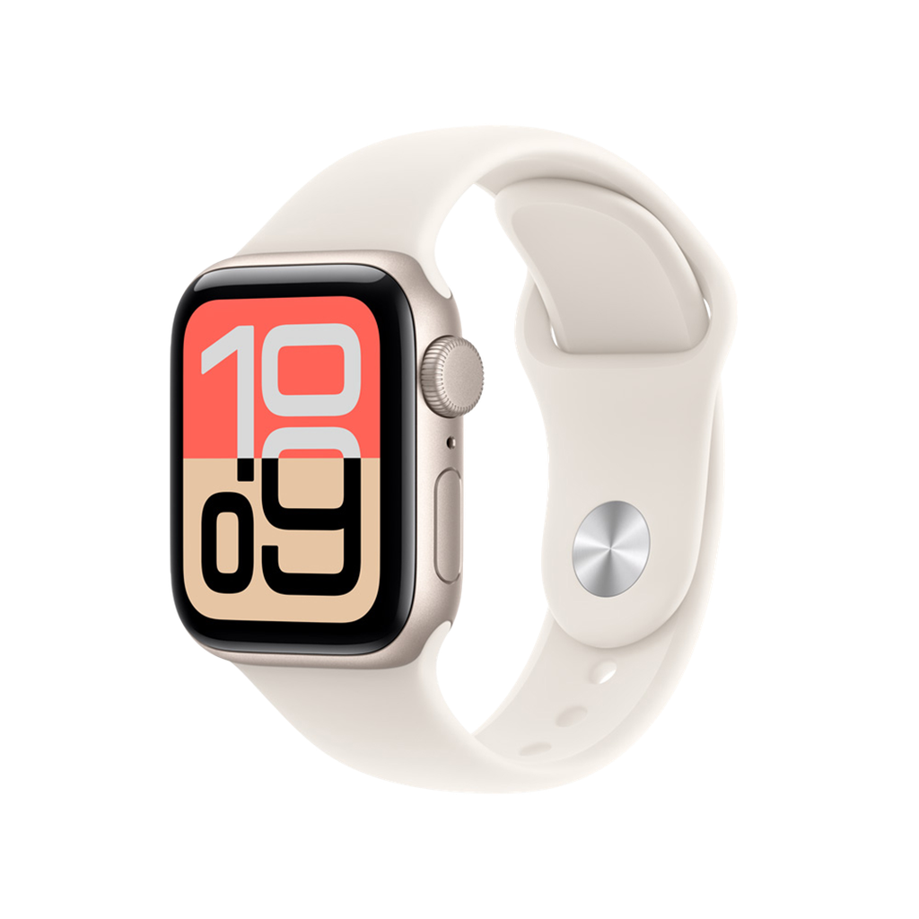 Apple Watch SE 3 ((GPS)) 44mm - Caja de Aluminio Blanco Estelar - Banda Deportiva Blanco Estelar S/M