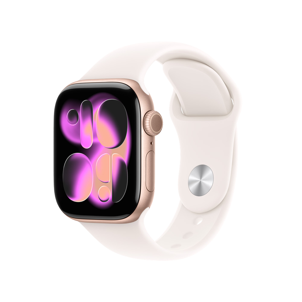 Apple Watch Series 11 (GPS) 42 mm - Caja de Aluminio Oro Rosa - Banda Deportiva Rosado Rubor - M/L
