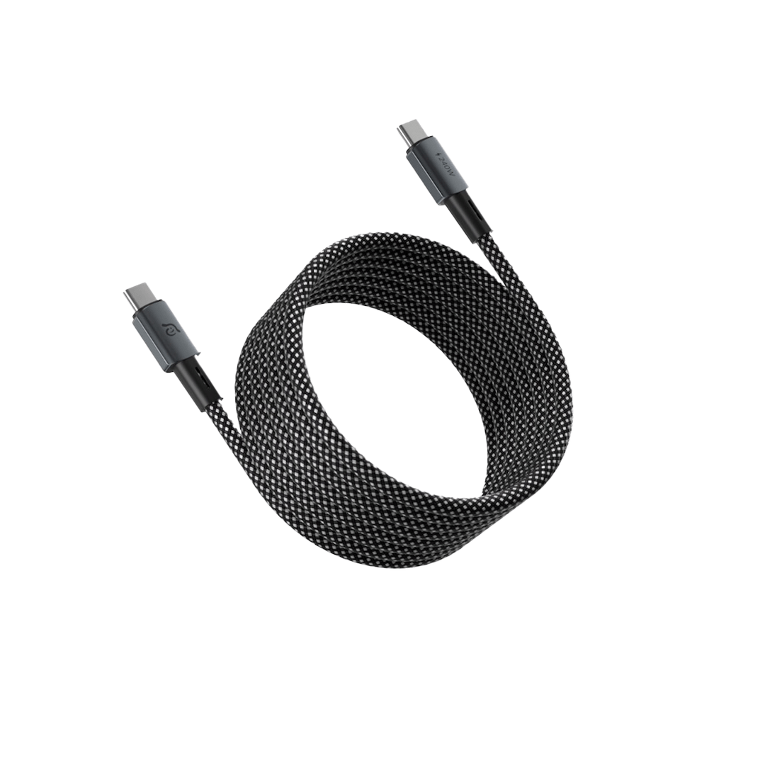 Cable de carga magnético CASA MP200 de USB-C a USB-C de 240 W (2 m) de Adam Elements - Titanio