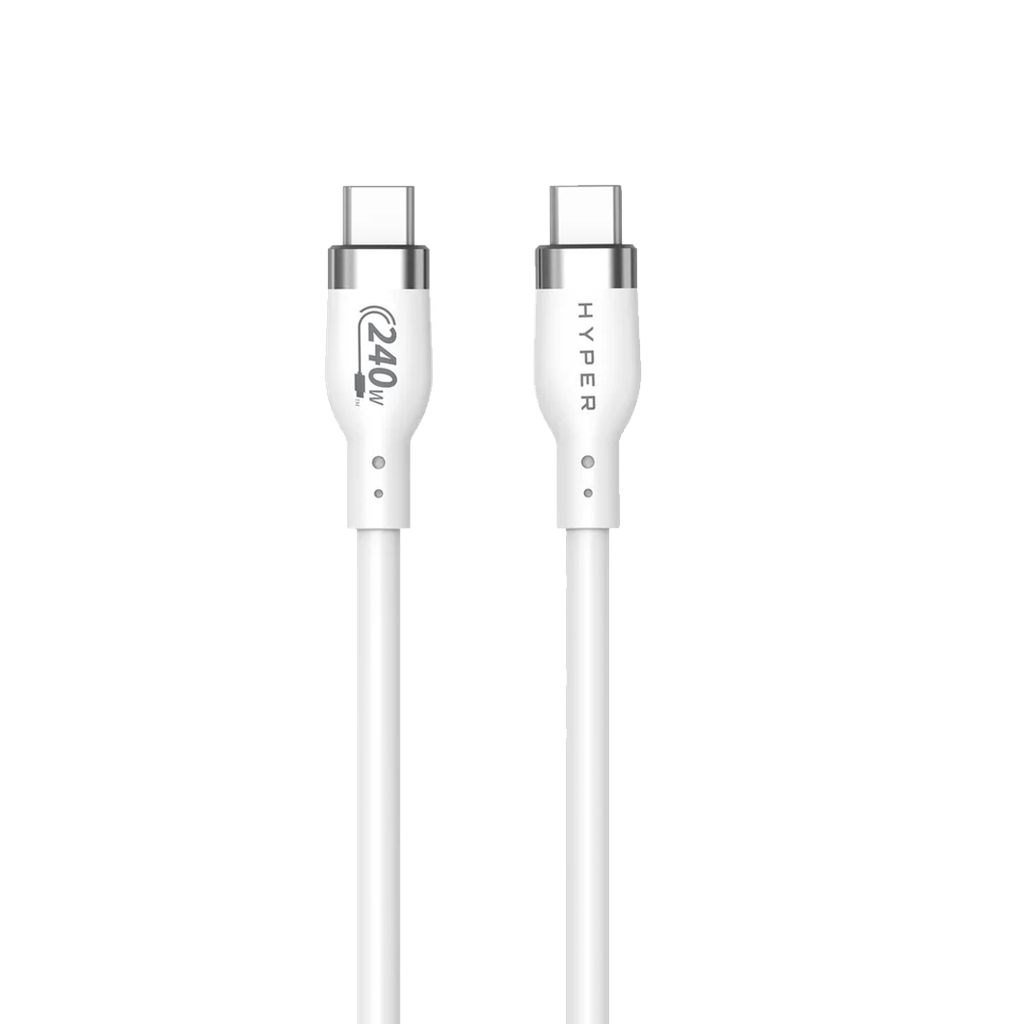 Cable de silicona de USB-C a USB-C de 240 W (2 m) de HyperJuice - Blanco