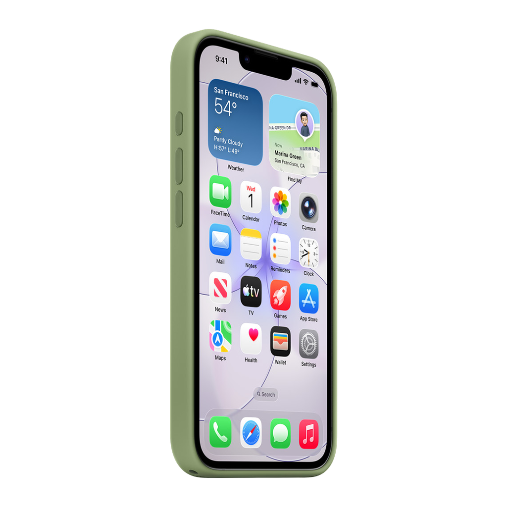 Funda de silicona con MagSafe de Apple para iPhone 17e - Musgo claro