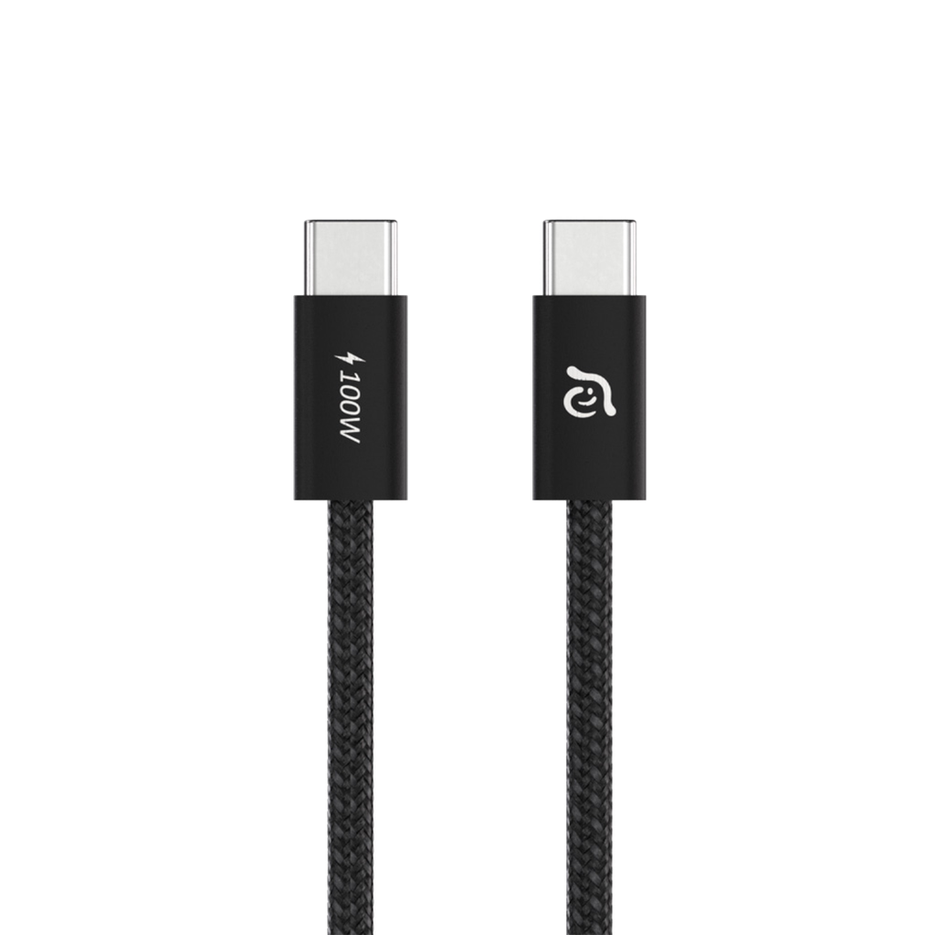 Cable de carga magnético iLinio C100 USB-C a USB-C de 100W (paquete de 2) de Adam Elements - Negro