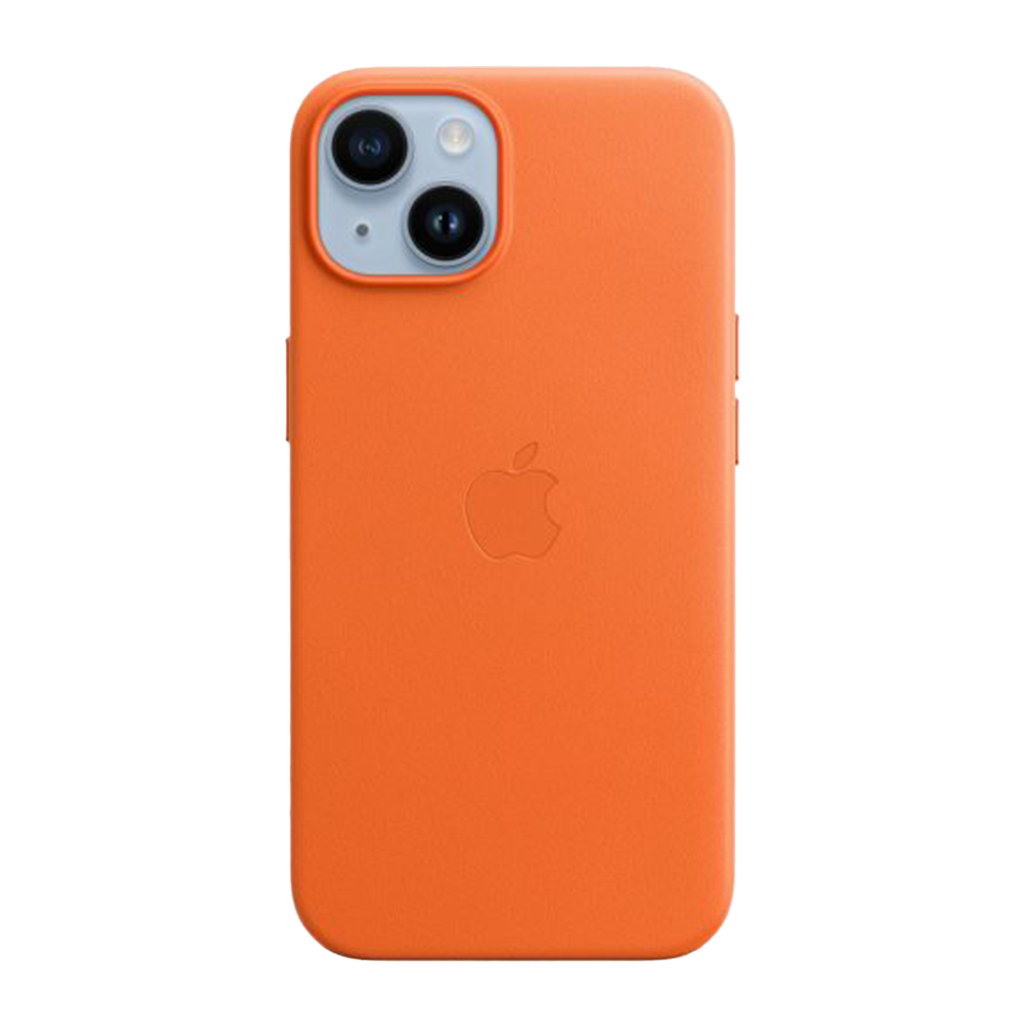 Funda de cuero con MagSafe de Apple para iPhone 14 Plus - Naranja