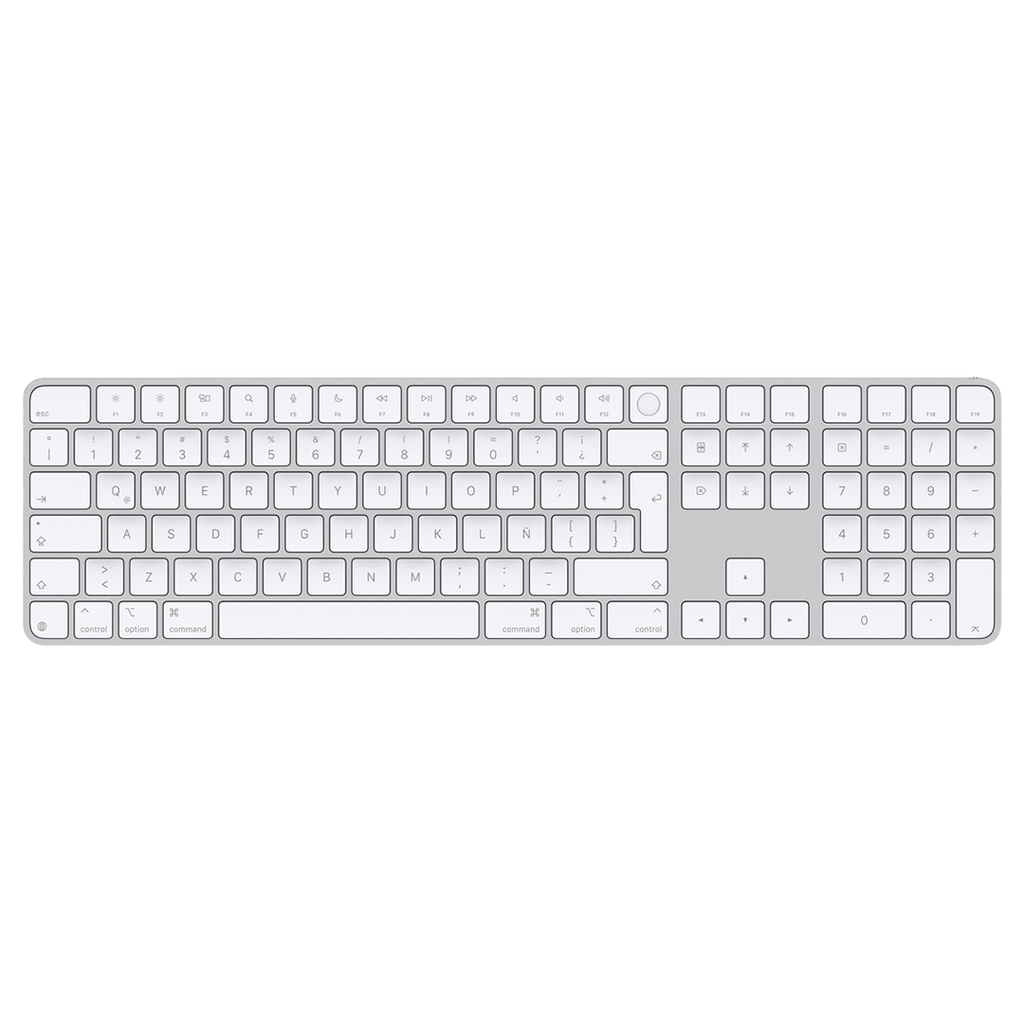 Magic Keyboard con Touch ID y teclado numérico de Apple para modelos de Mac con chip de Apple (Lightning) - Español (España) - Teclas blancas