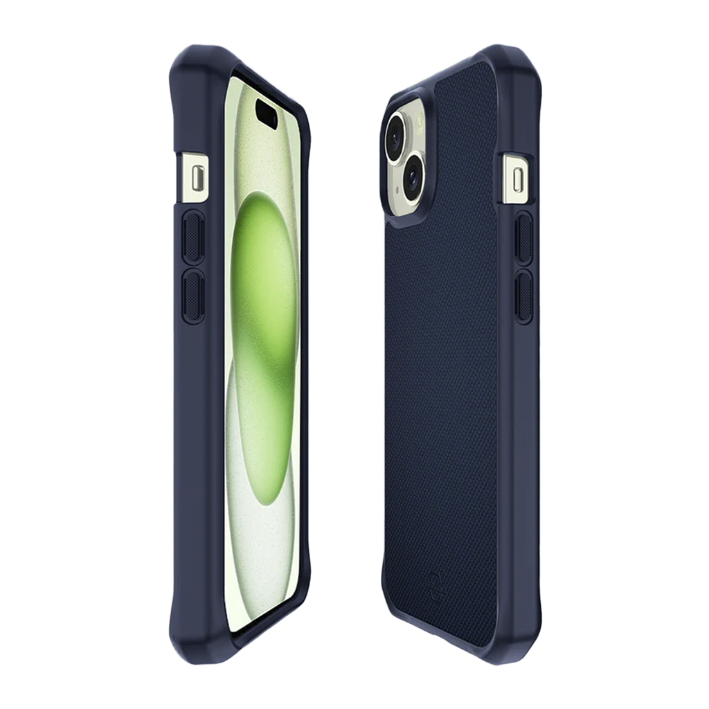 Funda ItSkins HYBRID R Nylon con MagSafe - iPhone 15 - Azul Oscuro