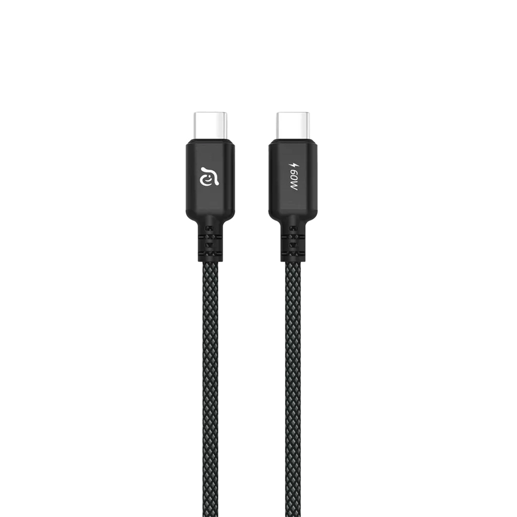 Cable de carga trenzado CASA S200 de USB-C a USB-C de 60 W (2 m) de Adam Elements - Negro