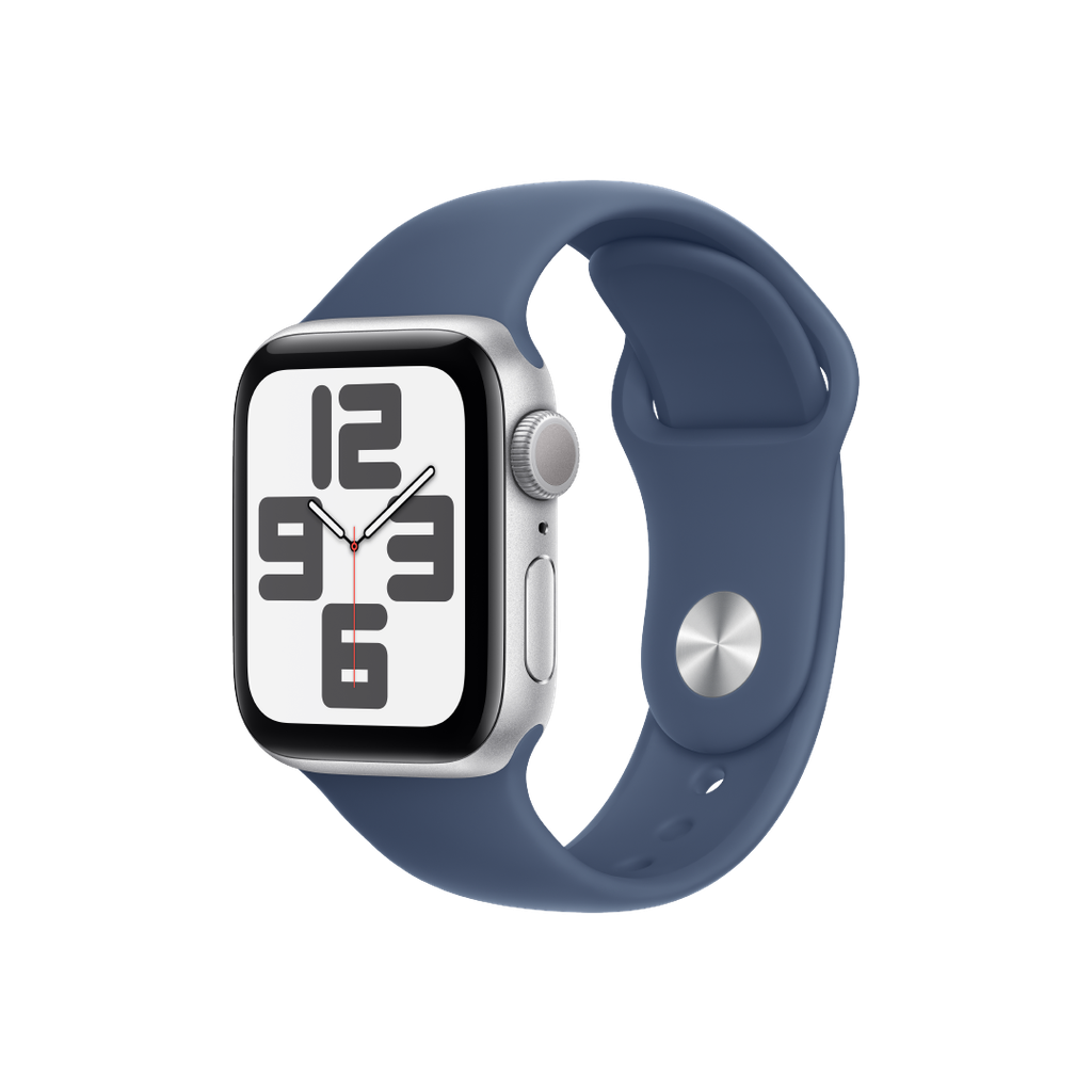 Apple Watch SE 2 (GPS) 40mm - Caja de Aluminio Plata con Banda Deportiva Azul Denim - S/M