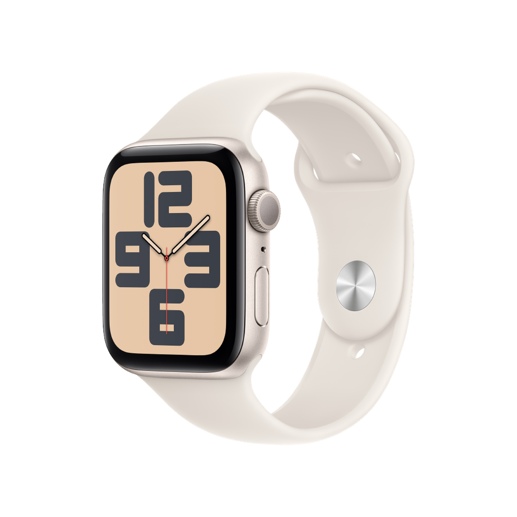 Apple Watch SE 2 (GPS) 44mm - Caja de Aluminio Blanco Estrella con Banda Deportiva Blanco Estrella - M/L