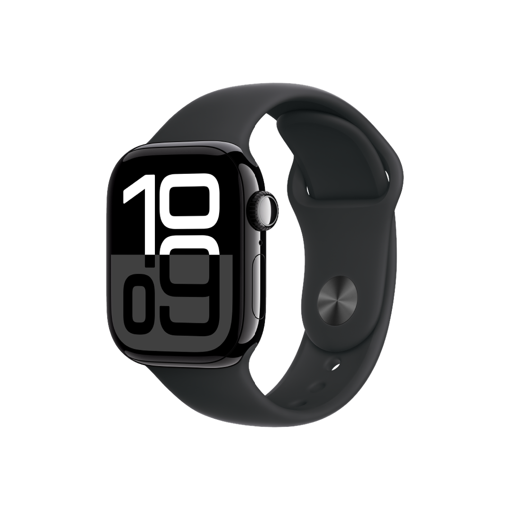 Apple Watch Series 10 GPS 42mm - Caja de Aluminio Negro Azabache - Banda Deportiva Negra - S/M