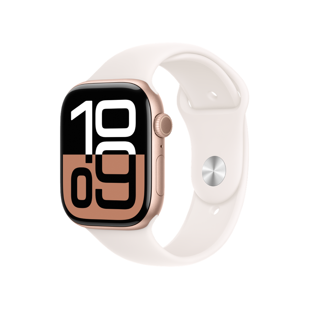 Apple Watch S10 GPS 46mm - Caja de Aluminio Oro Rosa - Banda Deportiva Rosa Rubor - M/L