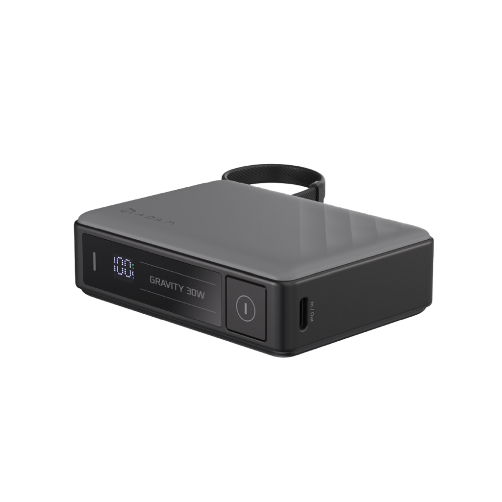 Batería externa de carga rápida con cable integrado GRAVITY de 30 W de Adam Elements - Gris