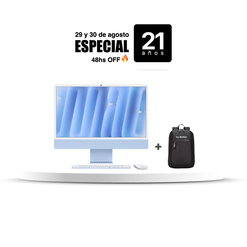 iMac 24" M4 - 8 CPU, 8 GPU, 16 GB, 256 GB - Azul